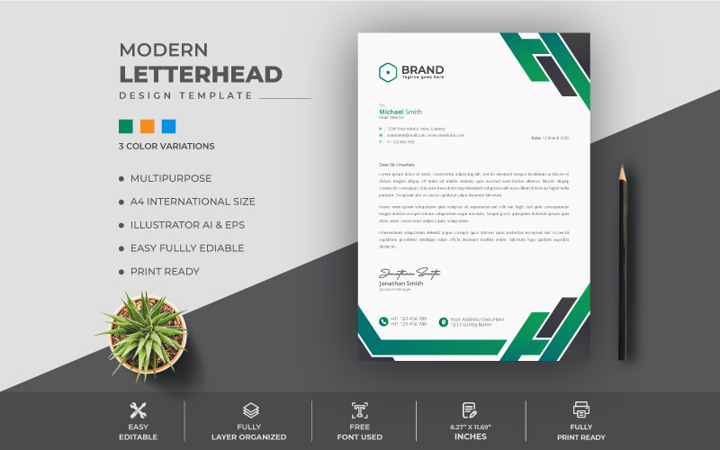 Clean Letterhead Design Template