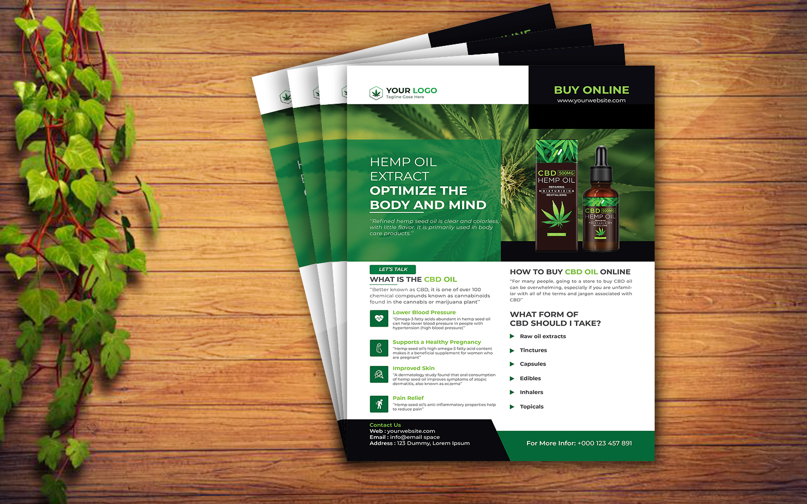 New Hemp Product Flyer Design Template