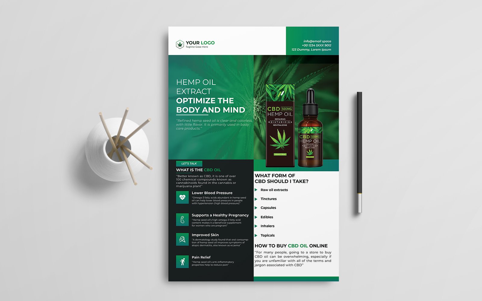 New Hemp Product Flyer Template Design