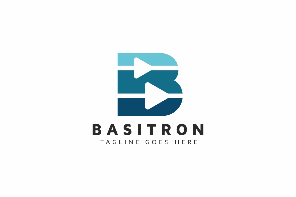 Basitron B Letter Arrows Logo Template