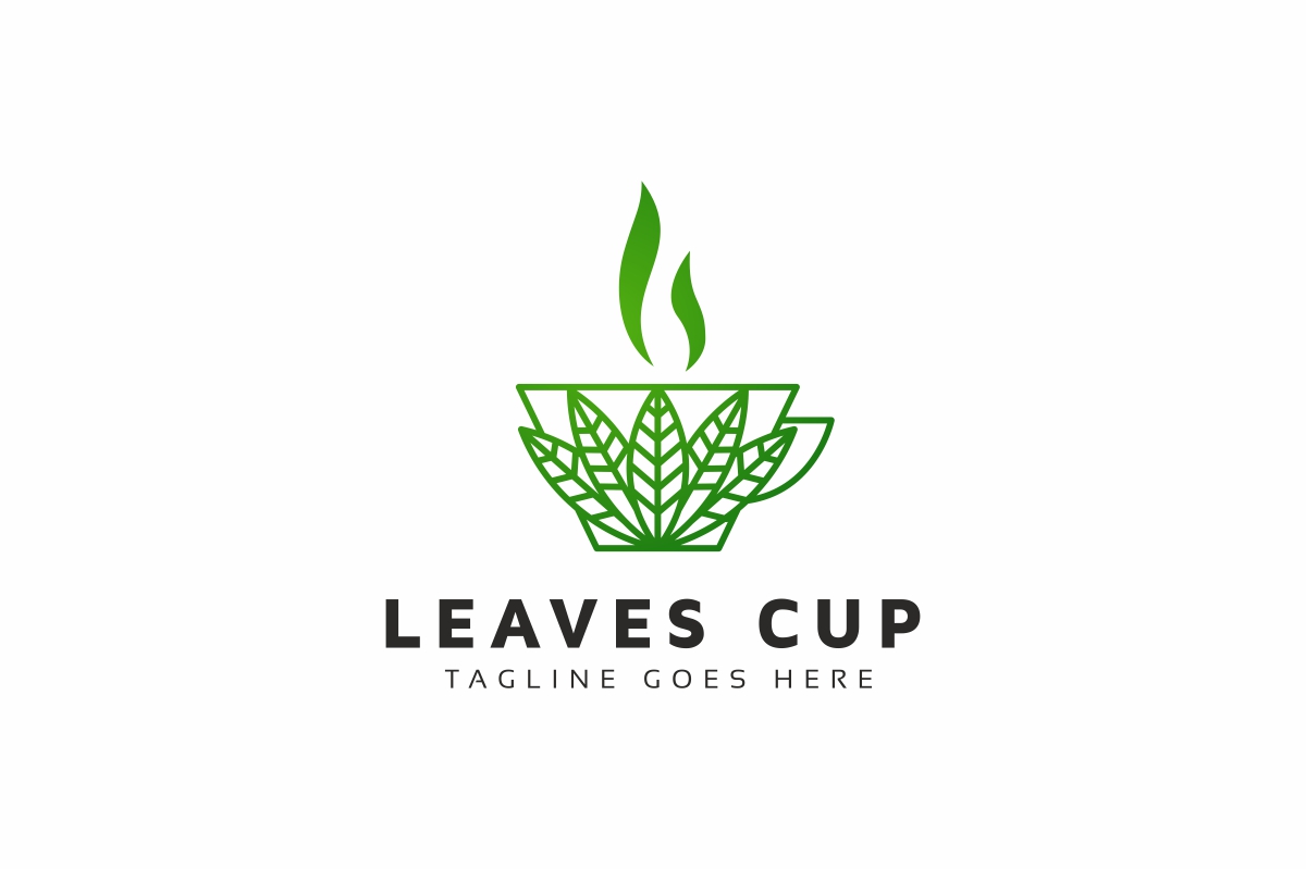Leaves Cup Eco Logo Template