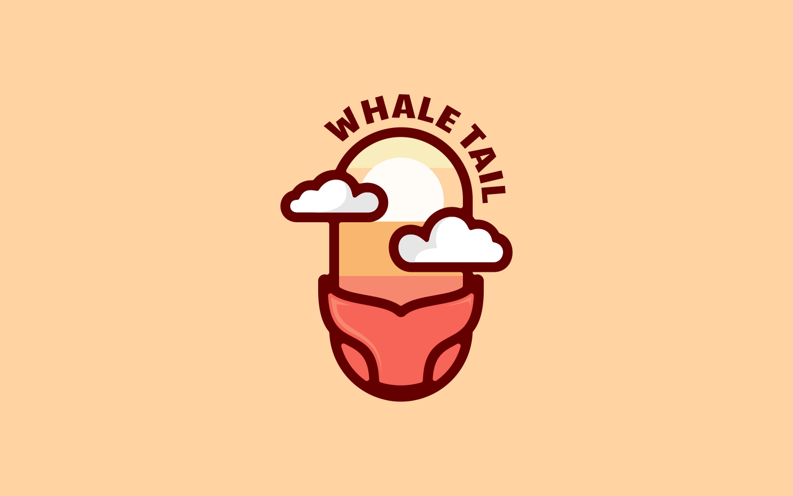 Whale Tail Simple Mascot Logo