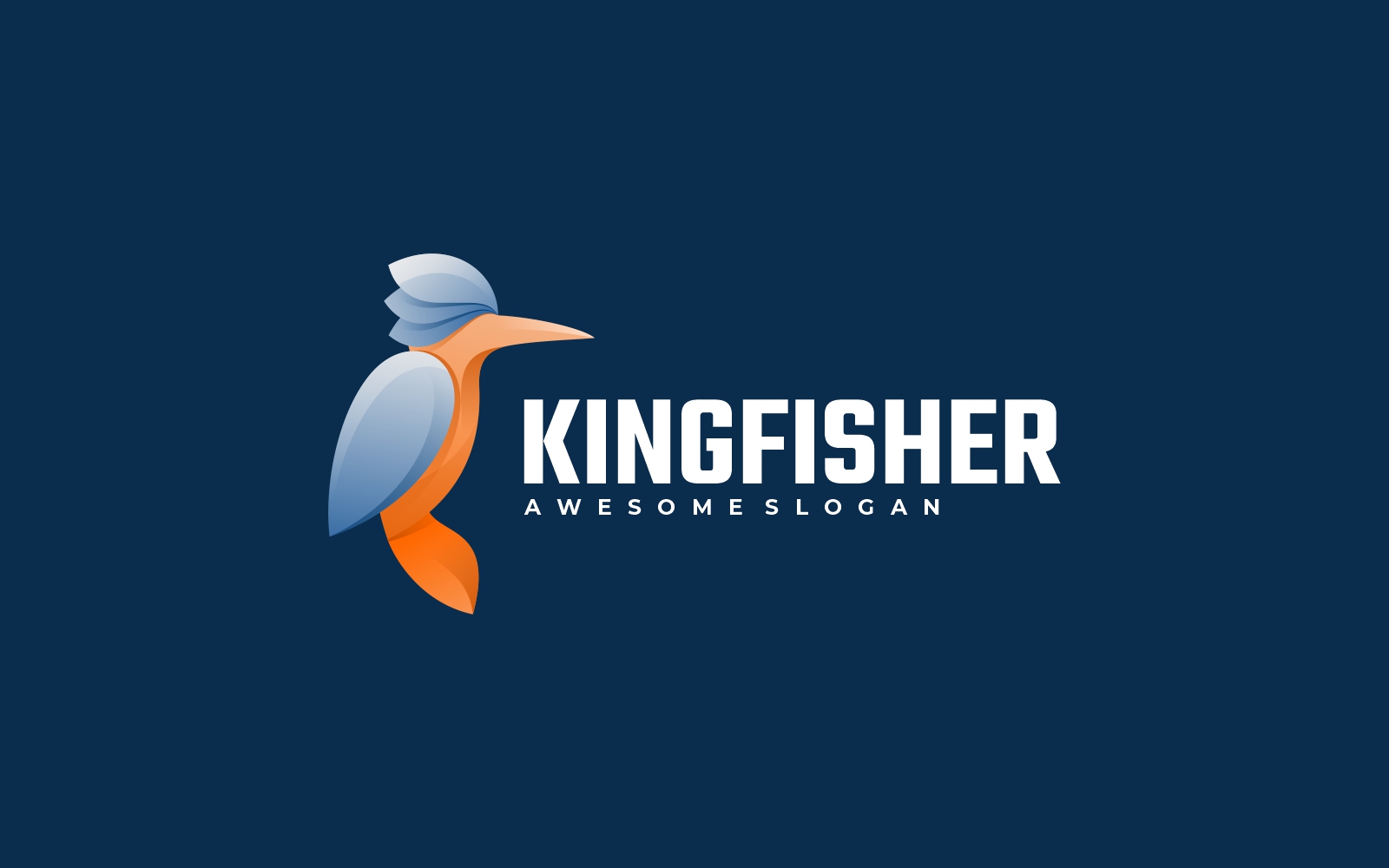 Kingfisher Bird Gradient Colorful Logo