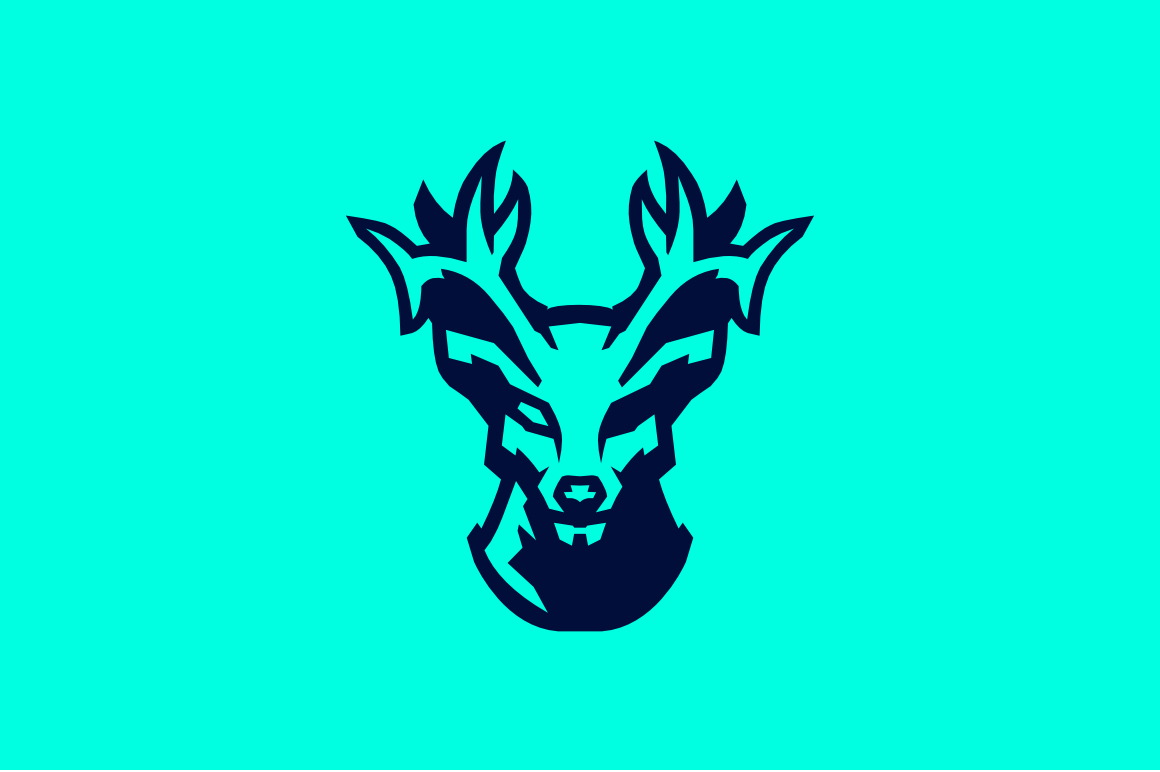 Strong Head Deer Mascot Logo
