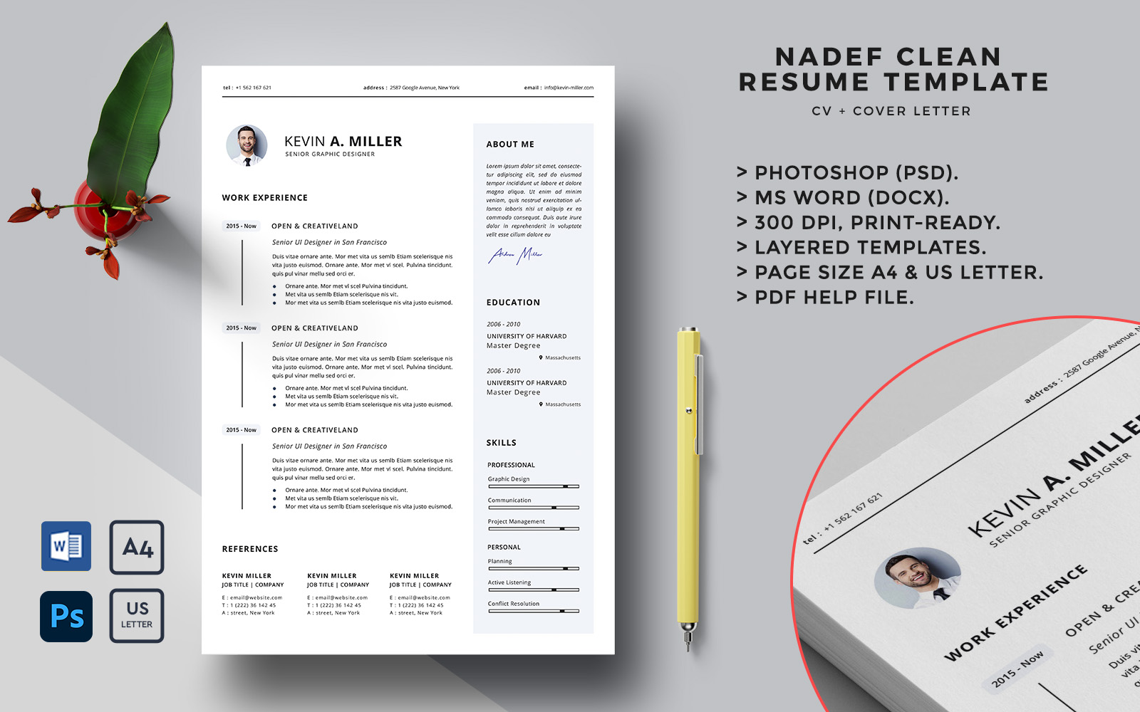 Nadef Clean Resume Template