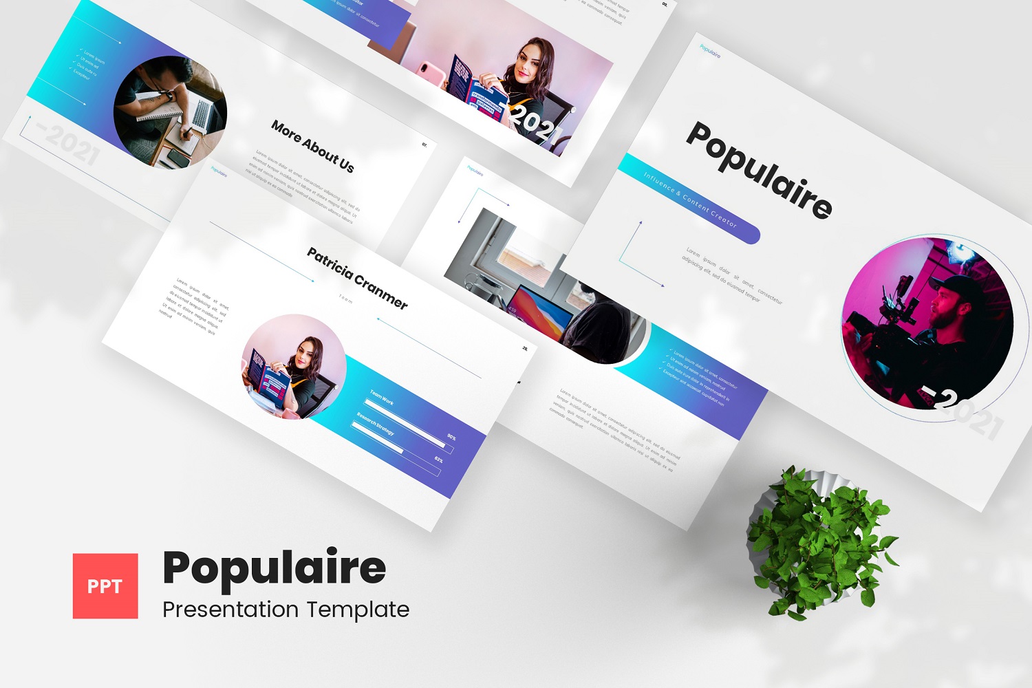 Populaire - Content Creator PowerPoint Template