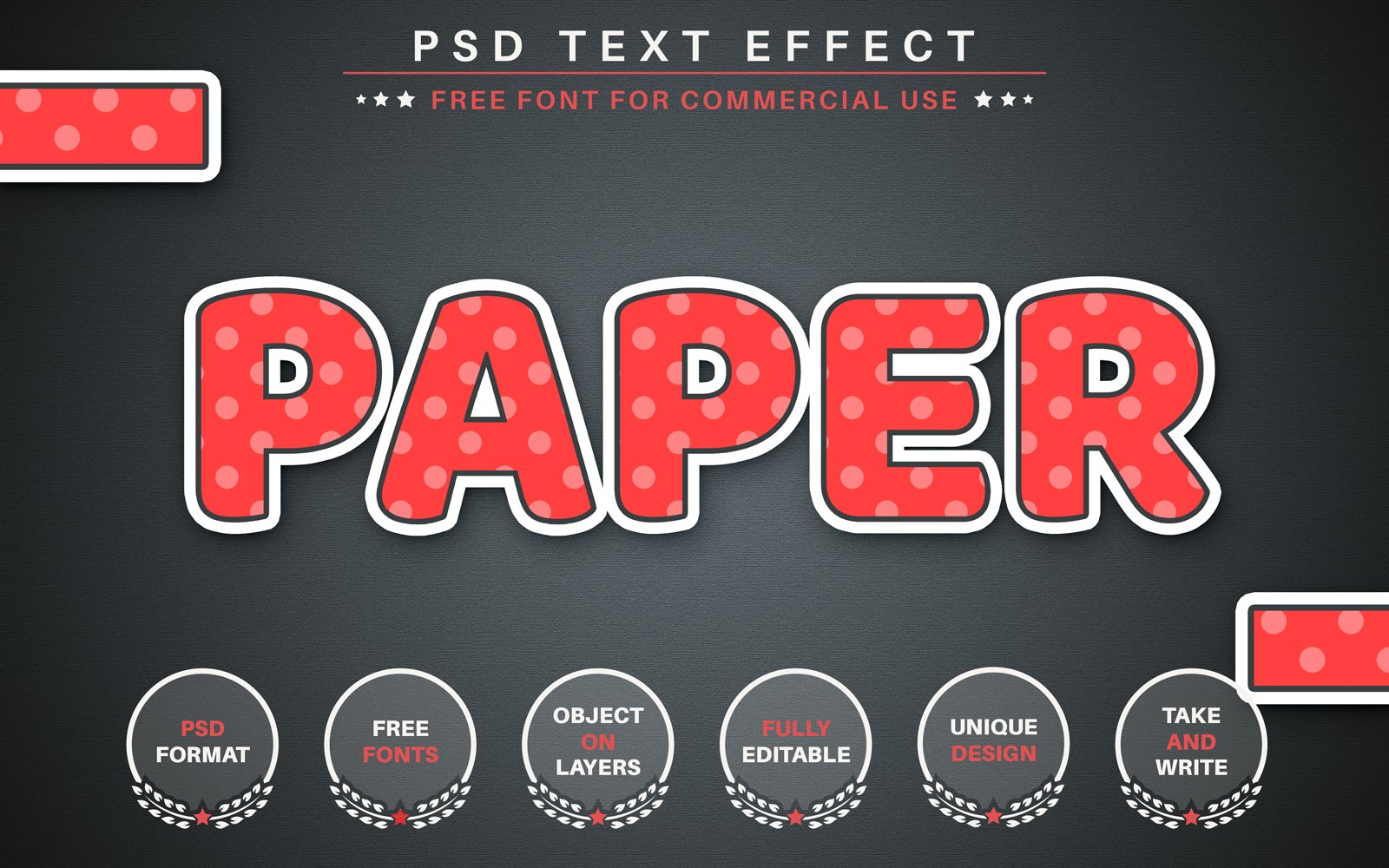 Paper Sticker - PSD Editable Text Effect, Gruphics Illustration