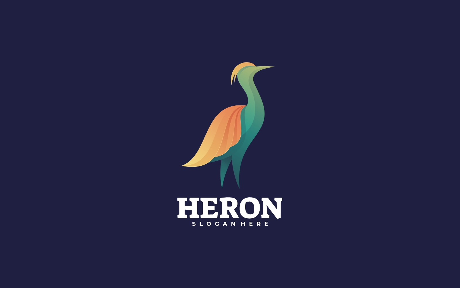 Heron Bird Gradient Colorful Logo