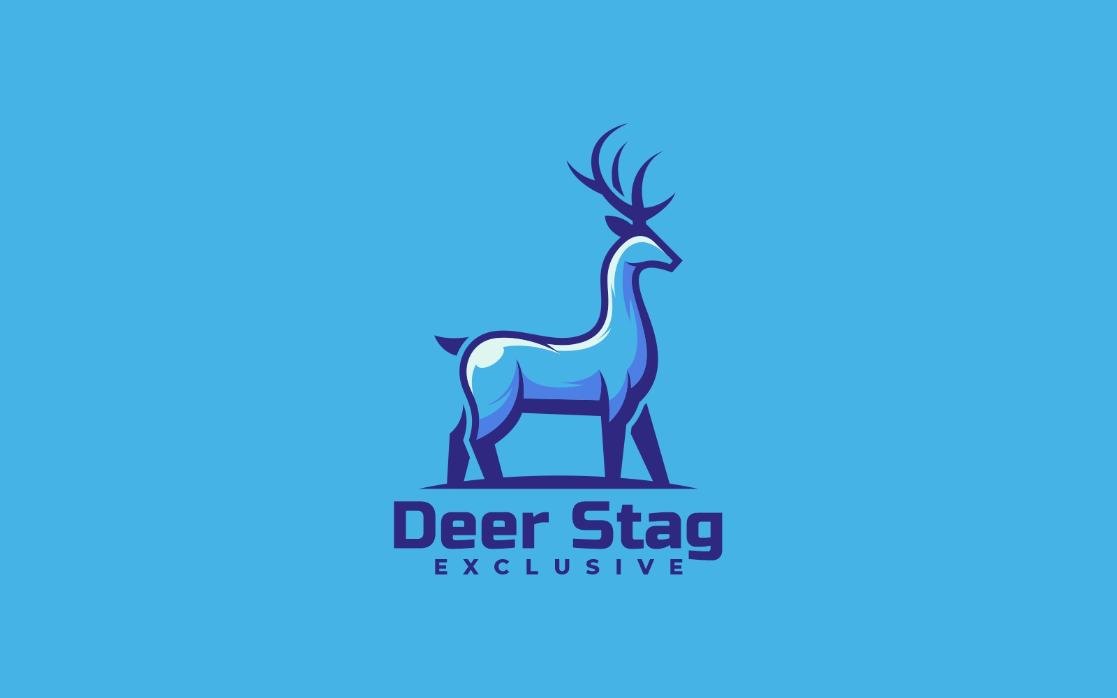 Deer Stag Simple Mascot Logo Style
