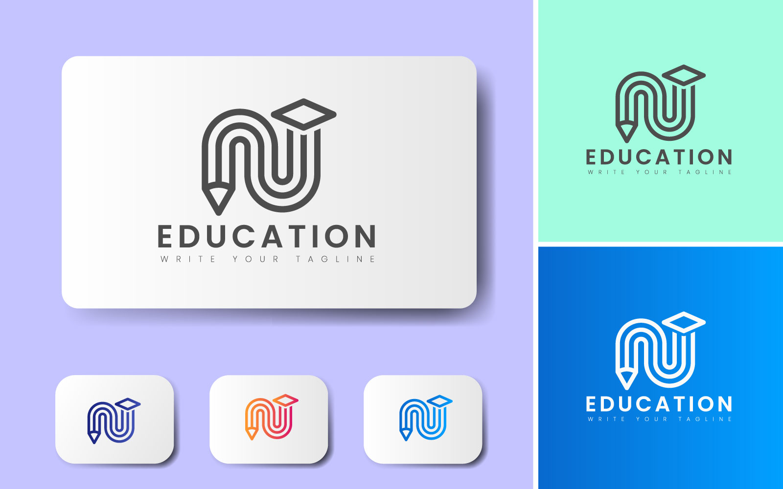 Minimal Education Logo Design Template Concept For Pen And Pencil
