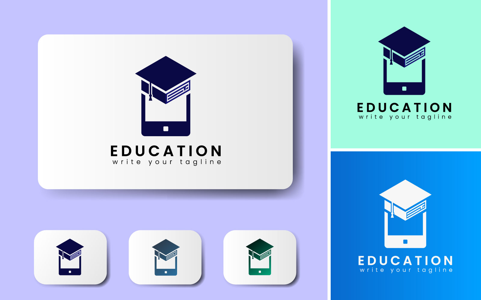 Online Education Logo Design Template Concept For Mobile And Hat