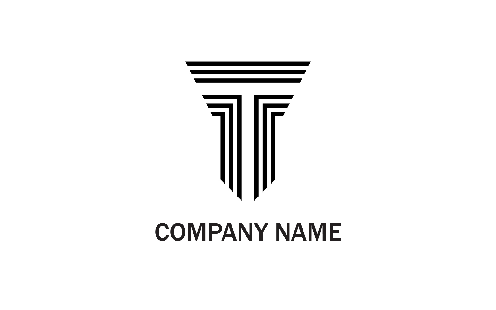 Letter T Pillar Logo Template