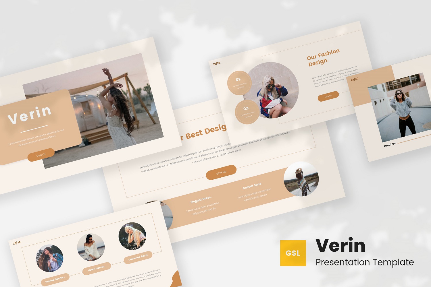 Verin — Bohemian Fashion Google Slides Template