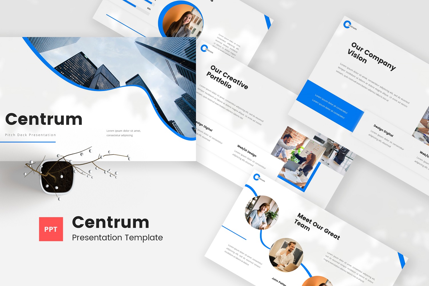 Centrum — Pitch Deck Powerpoint Template