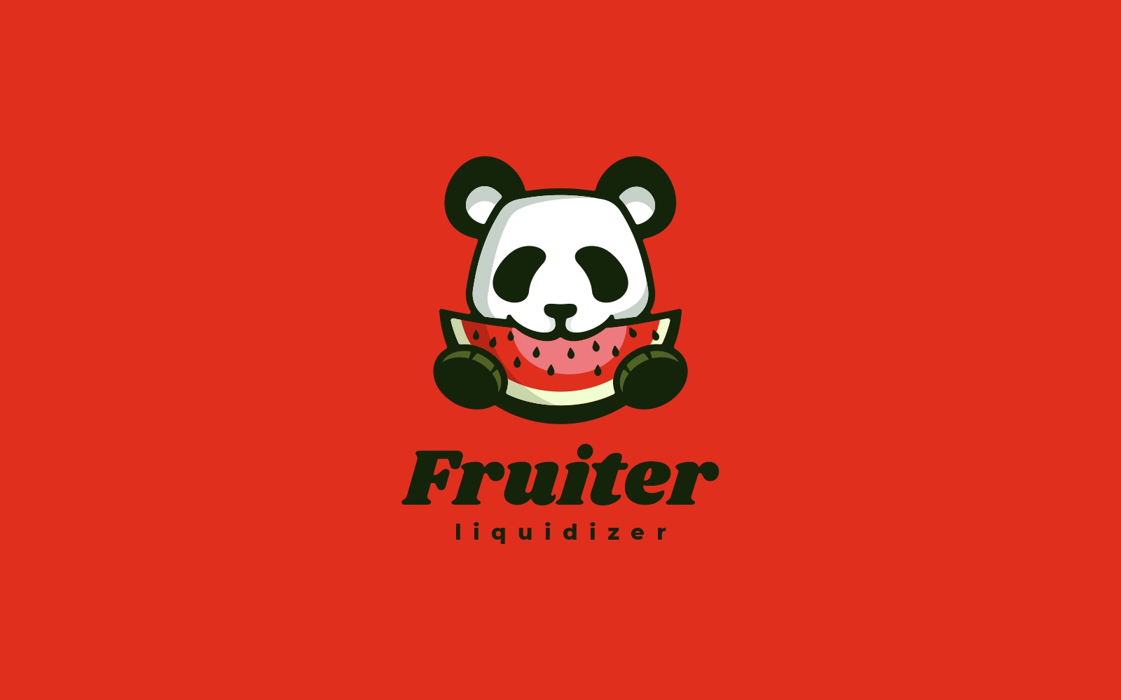 Panda Fruiter Simple Mascot Logo