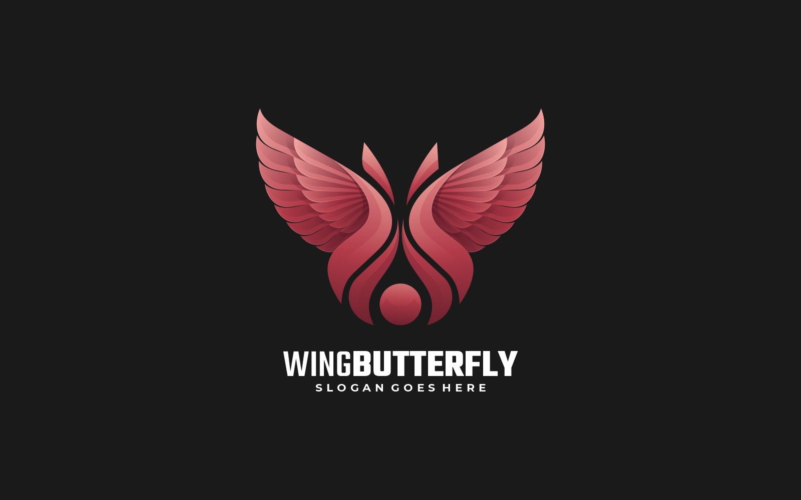 Wings Butterfly Gradient Logo Style