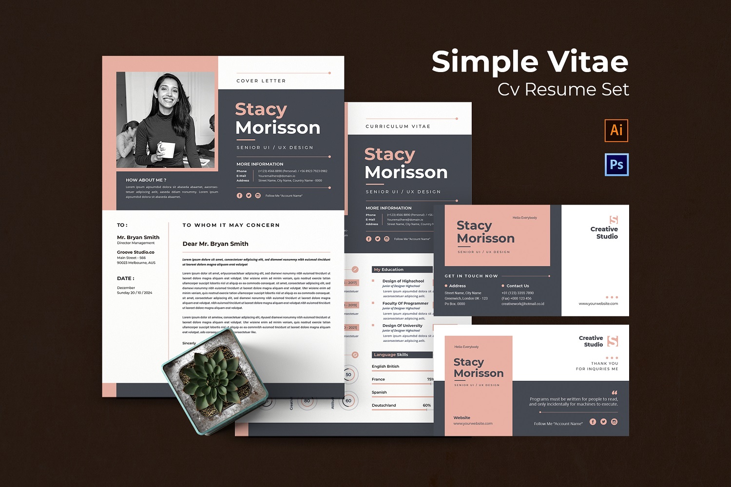 Simple Vitae CV Resume Set