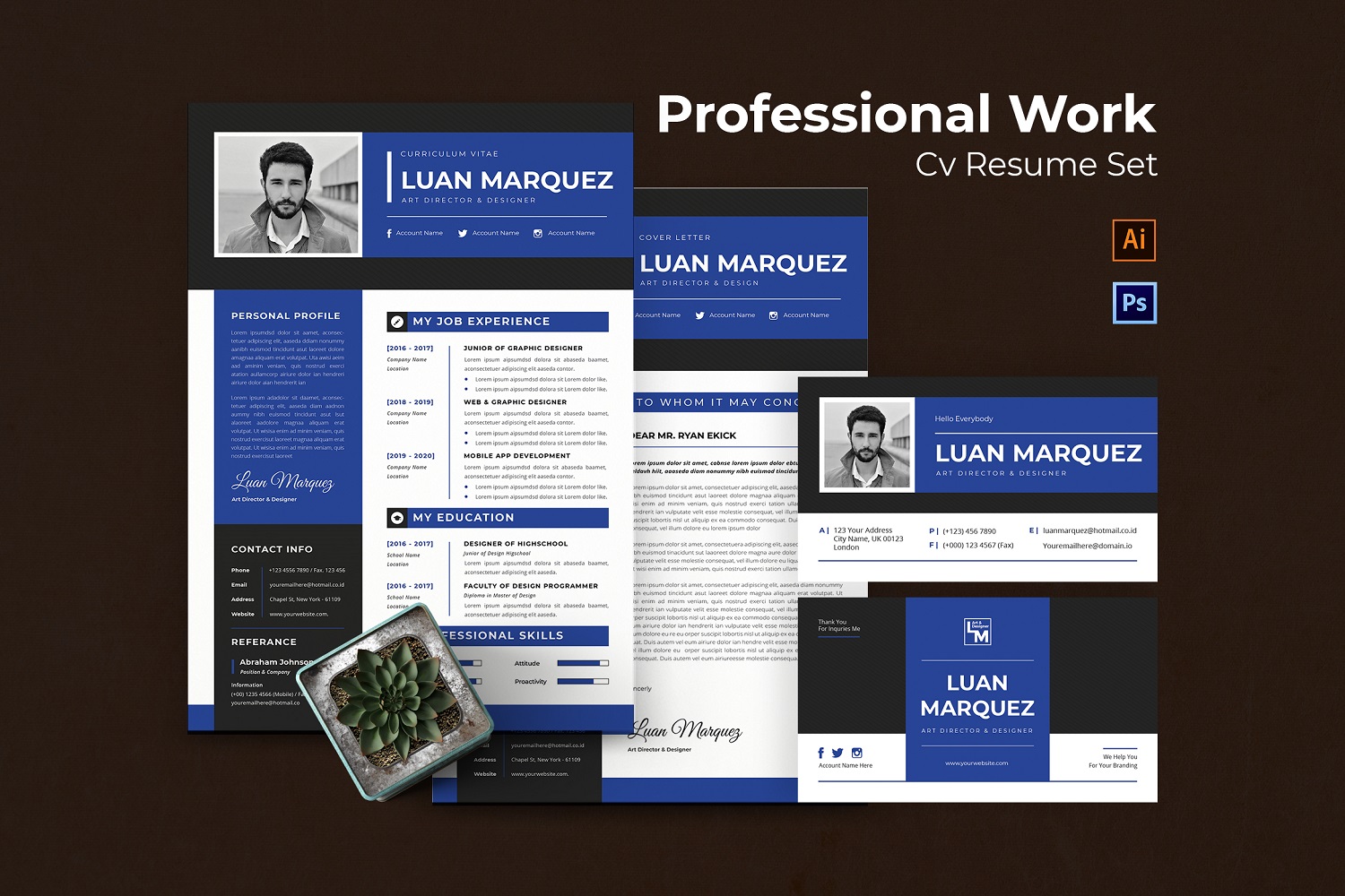 Professional Work CV Resume Set