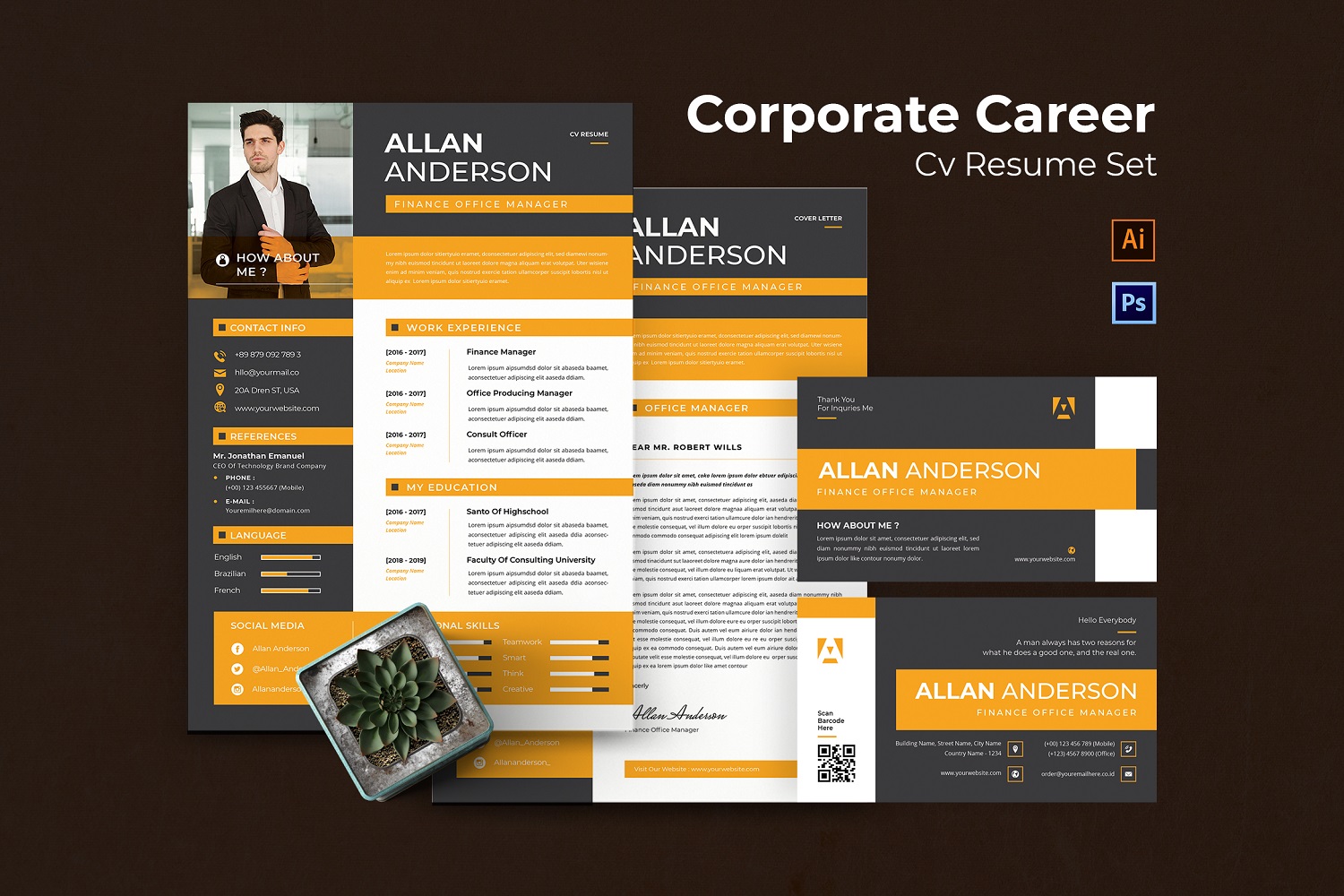 Corporate Career CV Resume Set