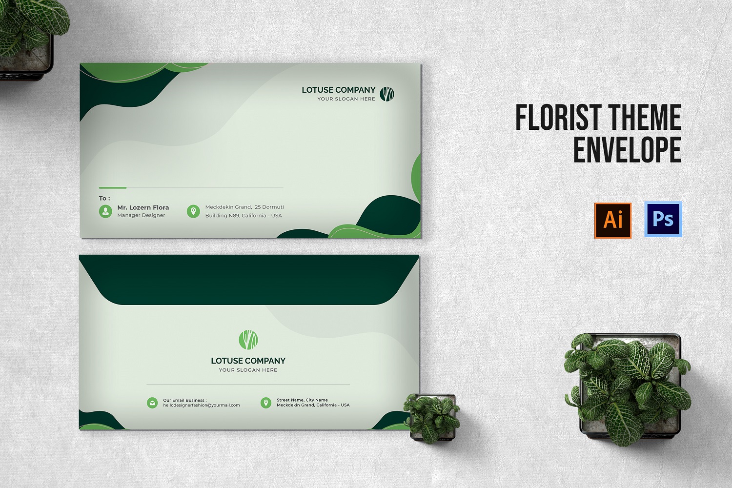 Florist Theme Envelope Template