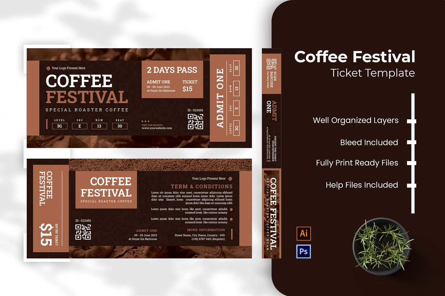 Coffee Festival Ticket Template