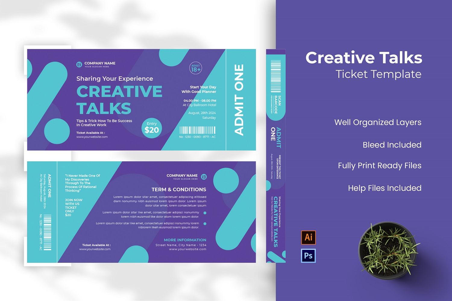 Creative Talks Ticket Template