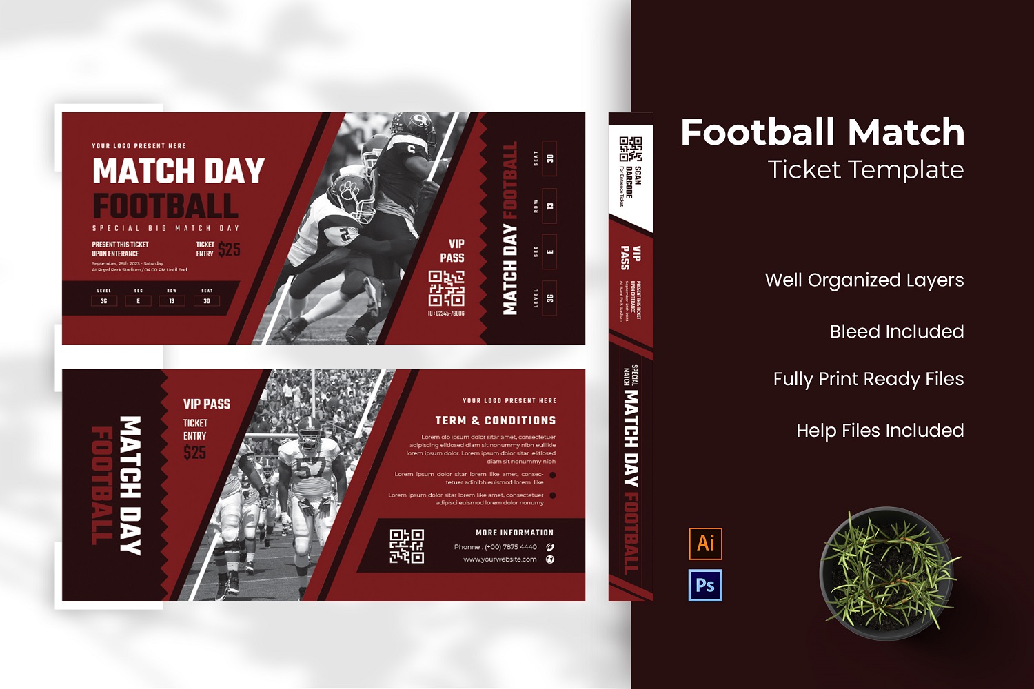 Football Match Ticket Template