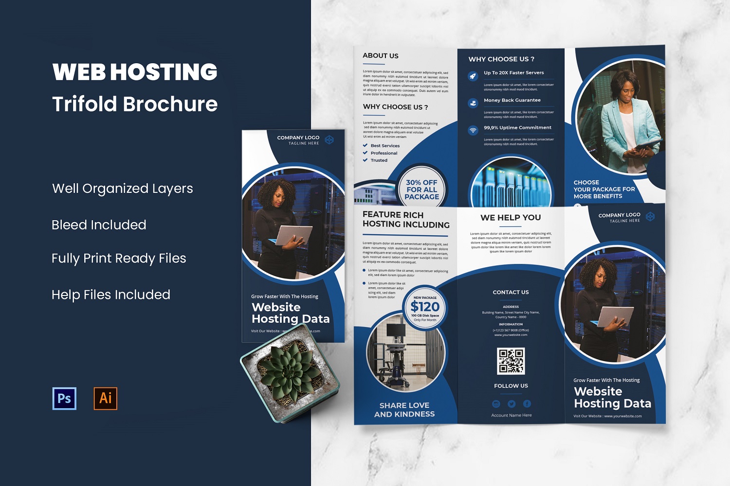 Web Hosting Trifold Brochure