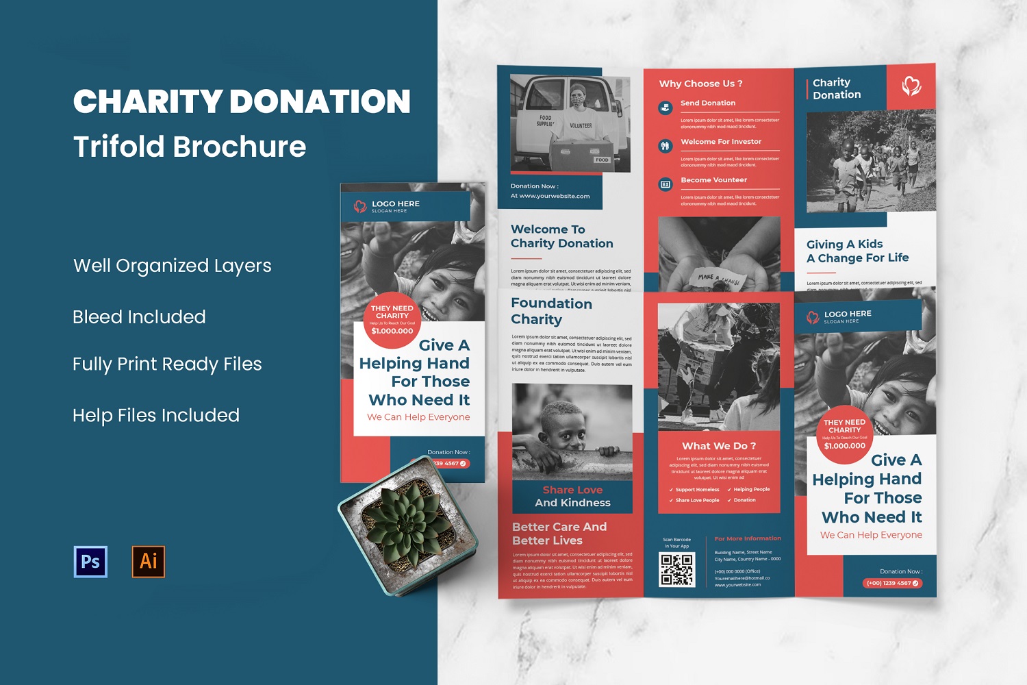 Charity Donation Trifold Brochure