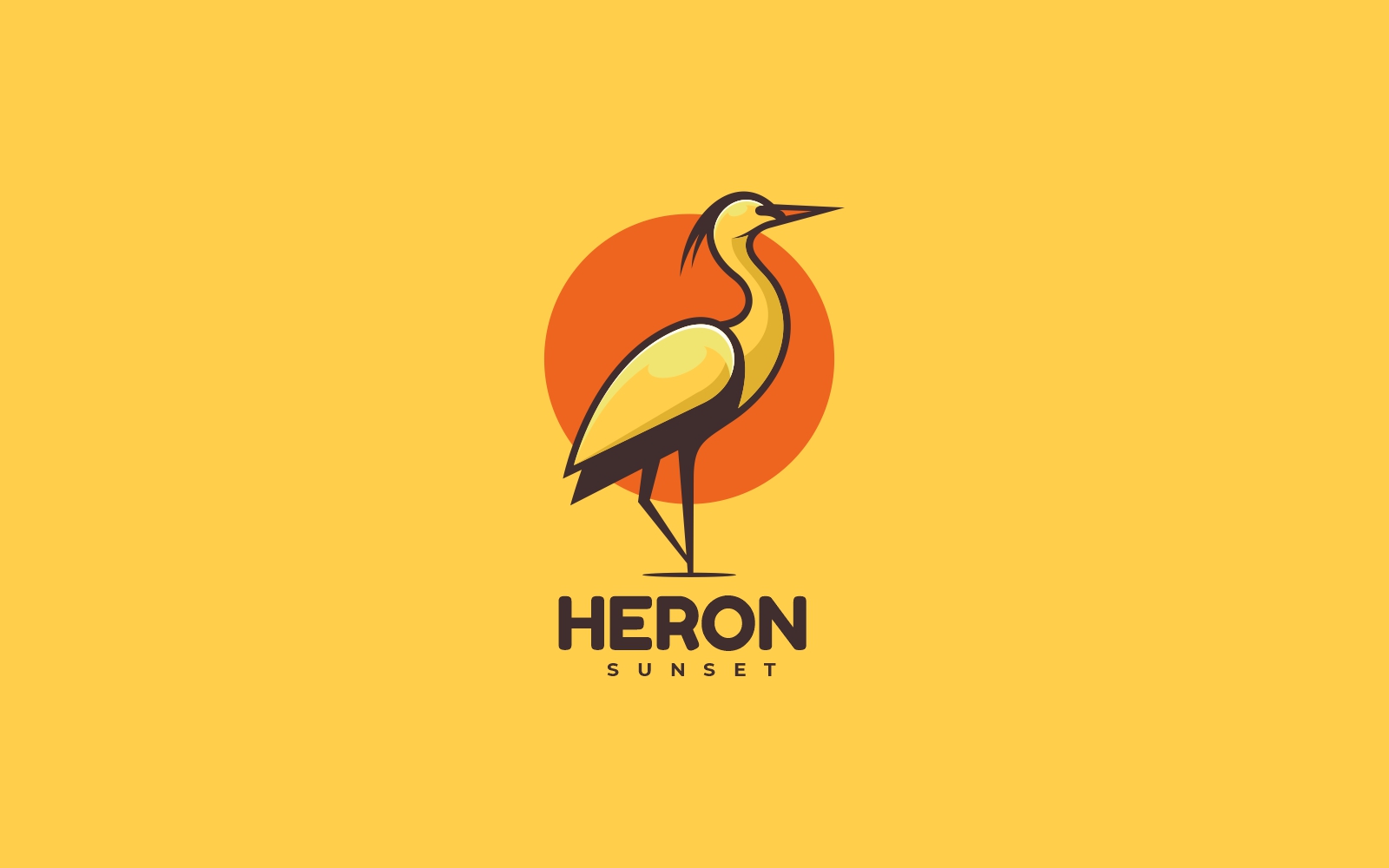 Heron Simple Mascot Logo Style