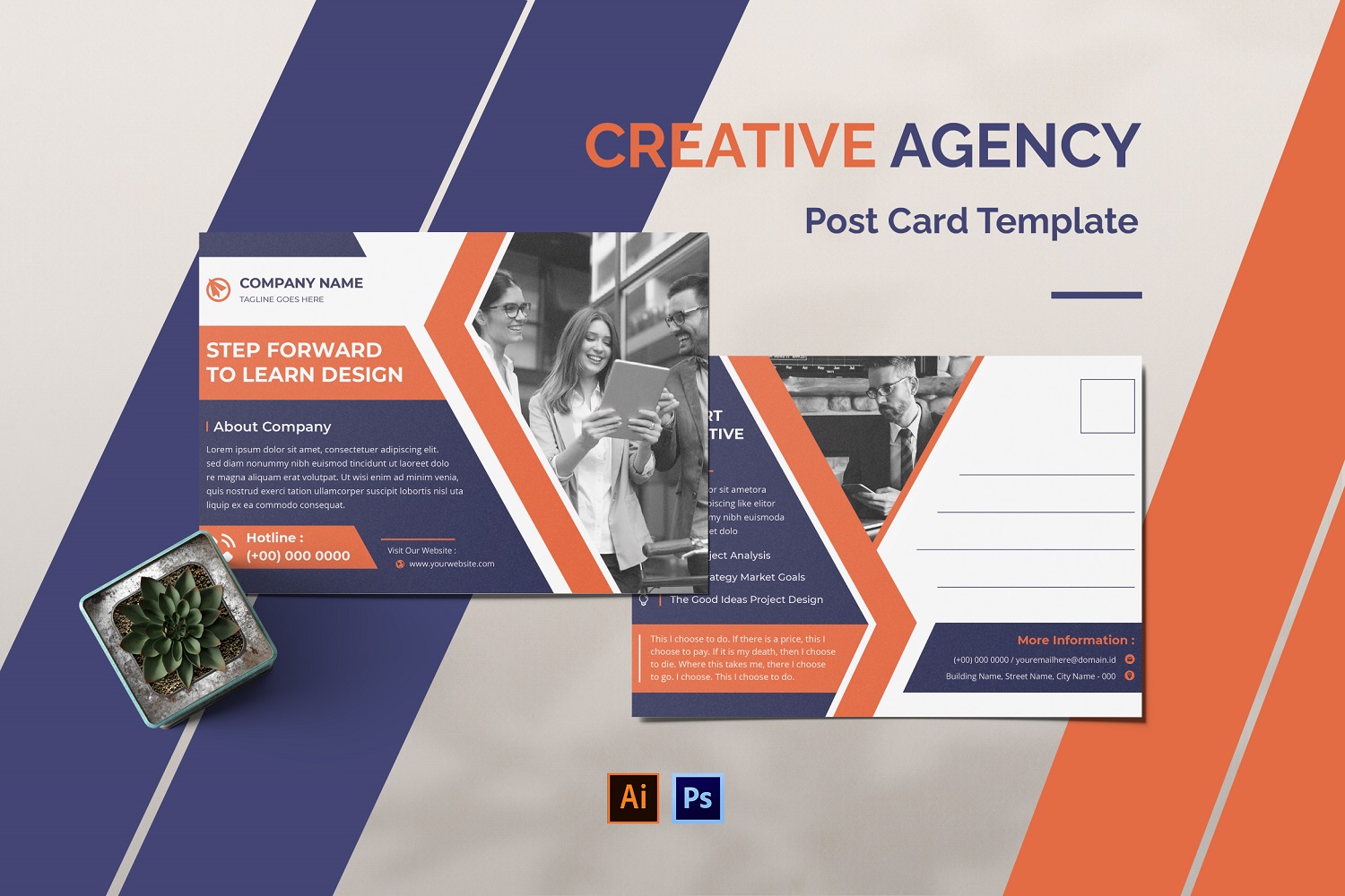 Creative Agency Post Card Template