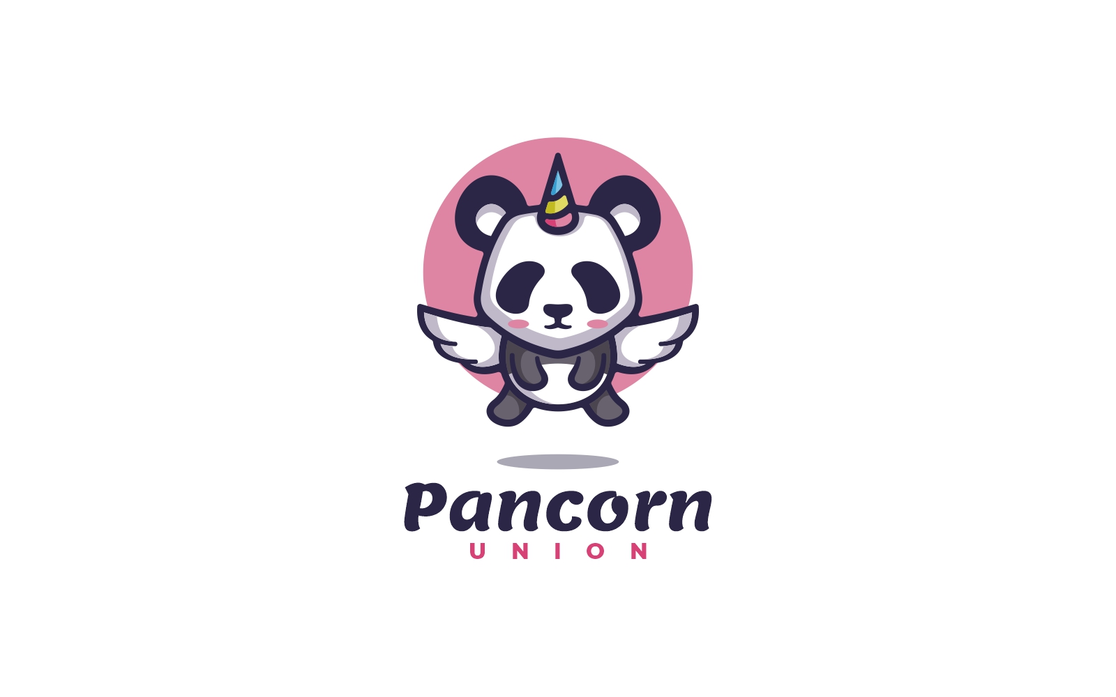 Panda Unicorn Cartoon Logo
