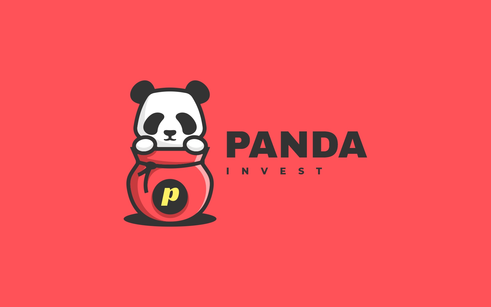 Panda Invest Simple Mascot Logo