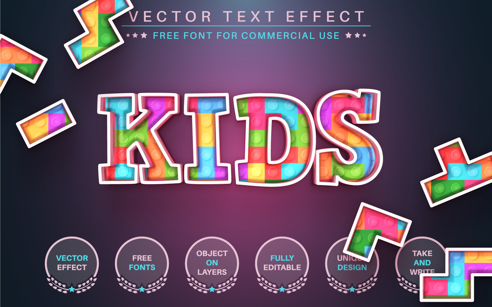 Kids Game - Editable Text Effect, Font Style, Graphics Illustration