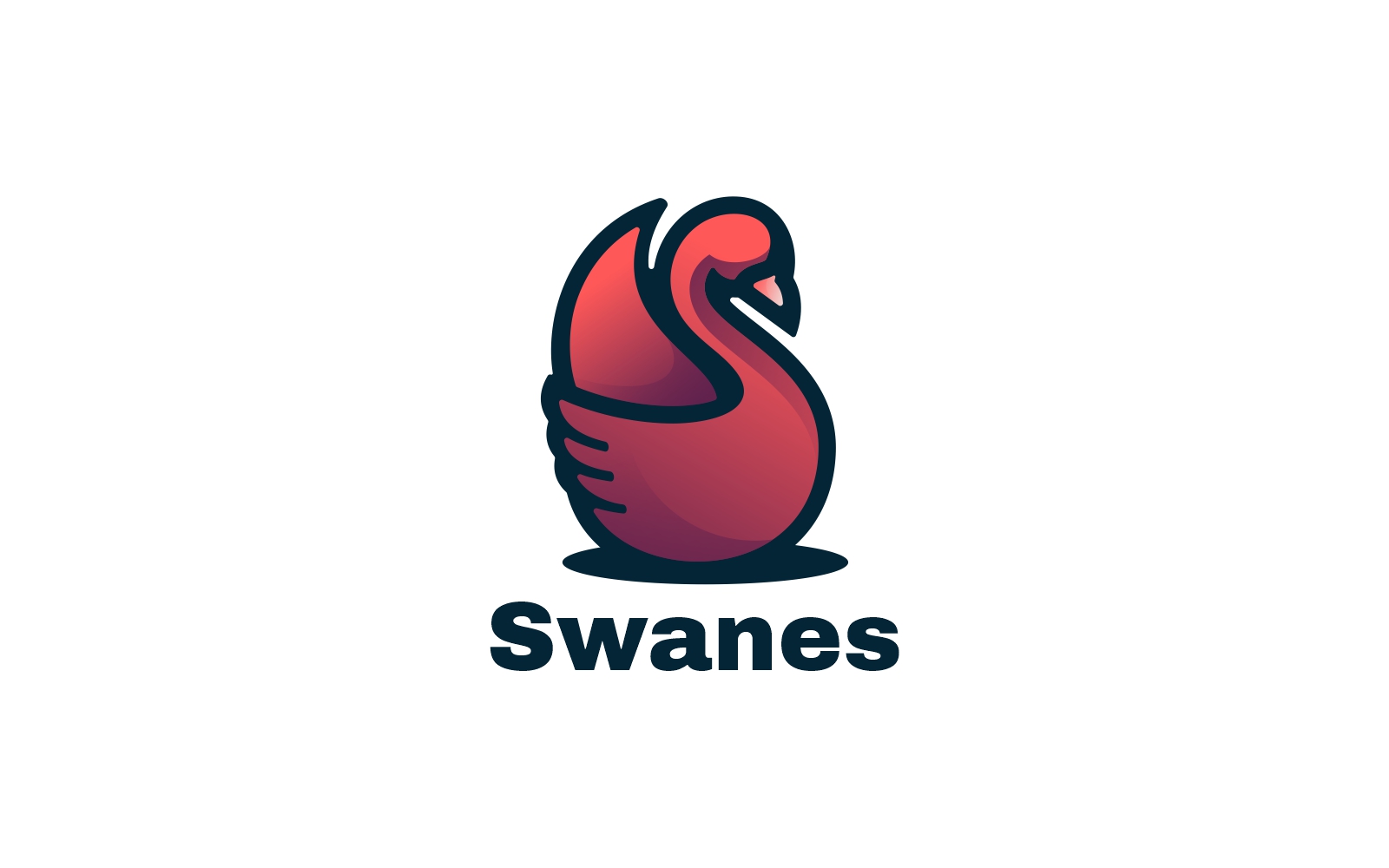 Swan Gradient Mascot Logo Style