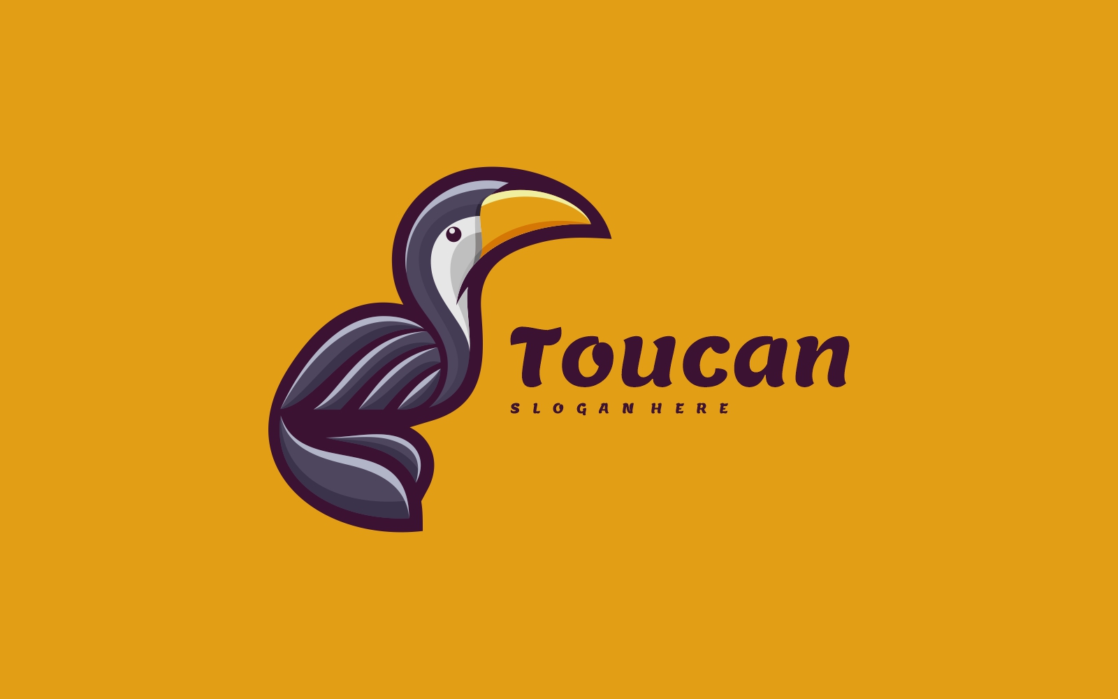 Toucan Bird Simple Mascot Logo