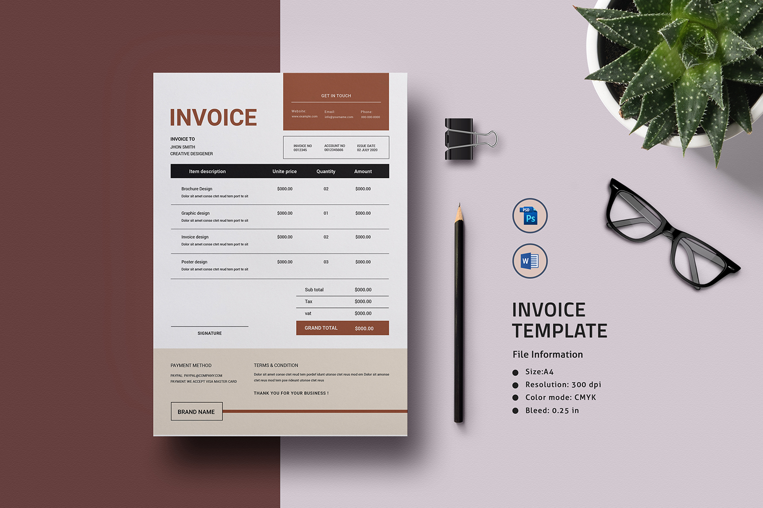 Business Invoice Corporate Identity Template