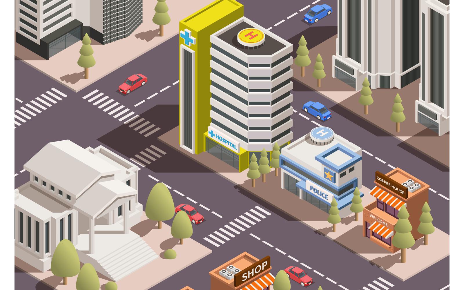 Modern City Elements Isometric-01 201260711 Vector Illustration Concept