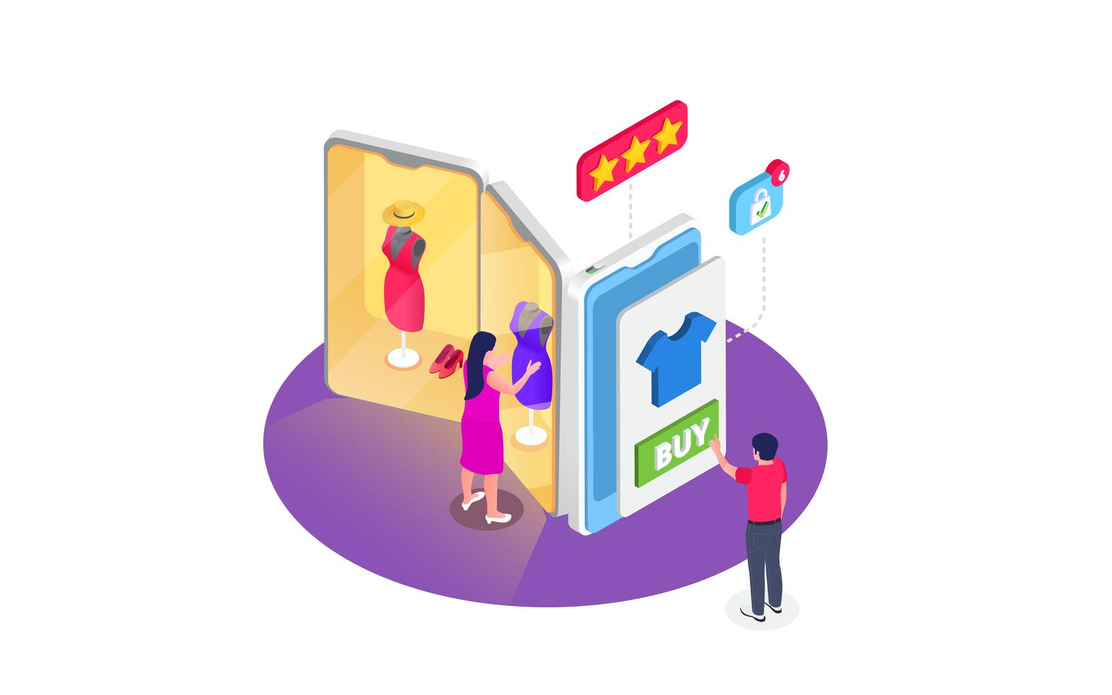 Online Sale Outlet Isometric 201220145 Vector Illustration Concept