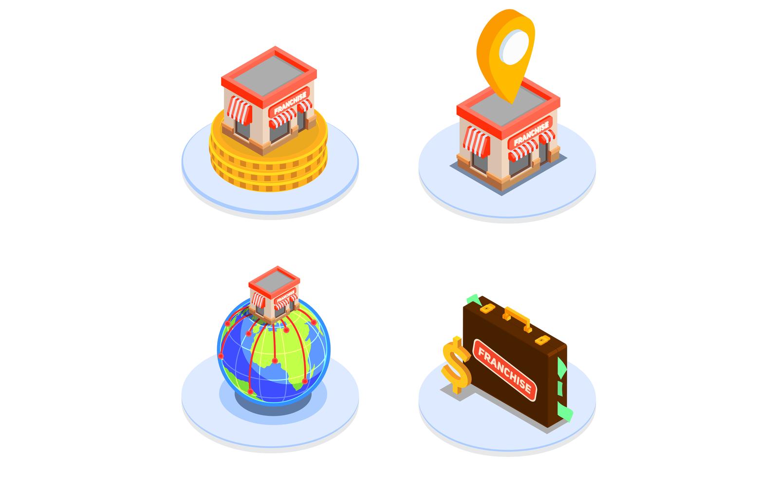 Franchise Franchising Isometric Icons 210120137 Vector Illustration Concept