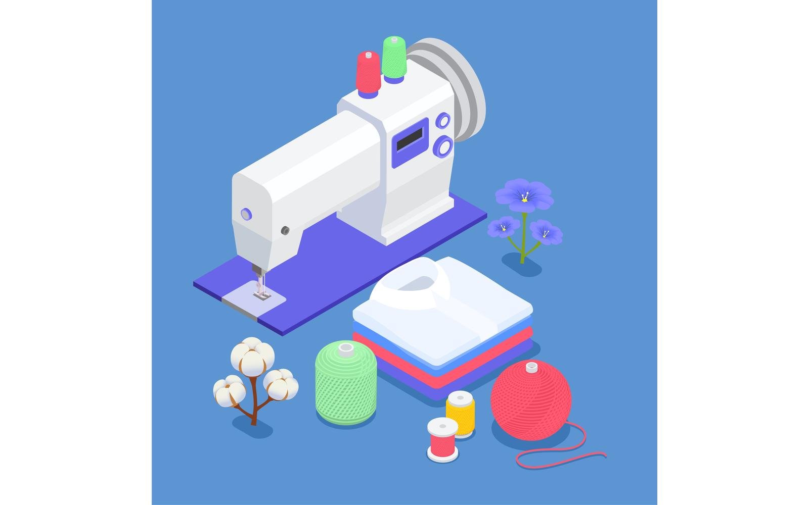 Textile Mill Spinning Industry Isometric 201220115 Vector Illustration Concept