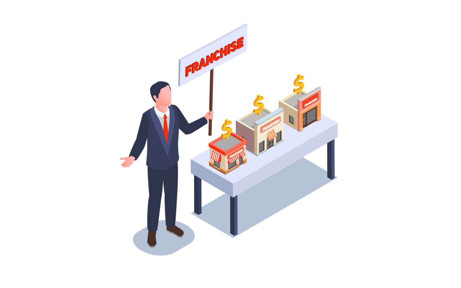 Franchise Franchising Isometric Icons 210120136 Vector Illustration Concept