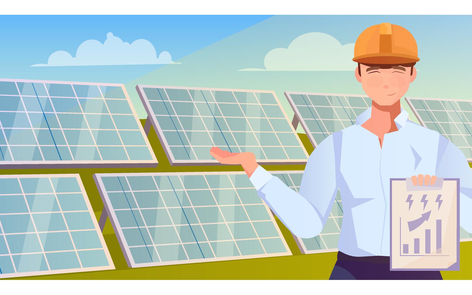 Solar Farm Flat 210151136 Vector Illustration Concept