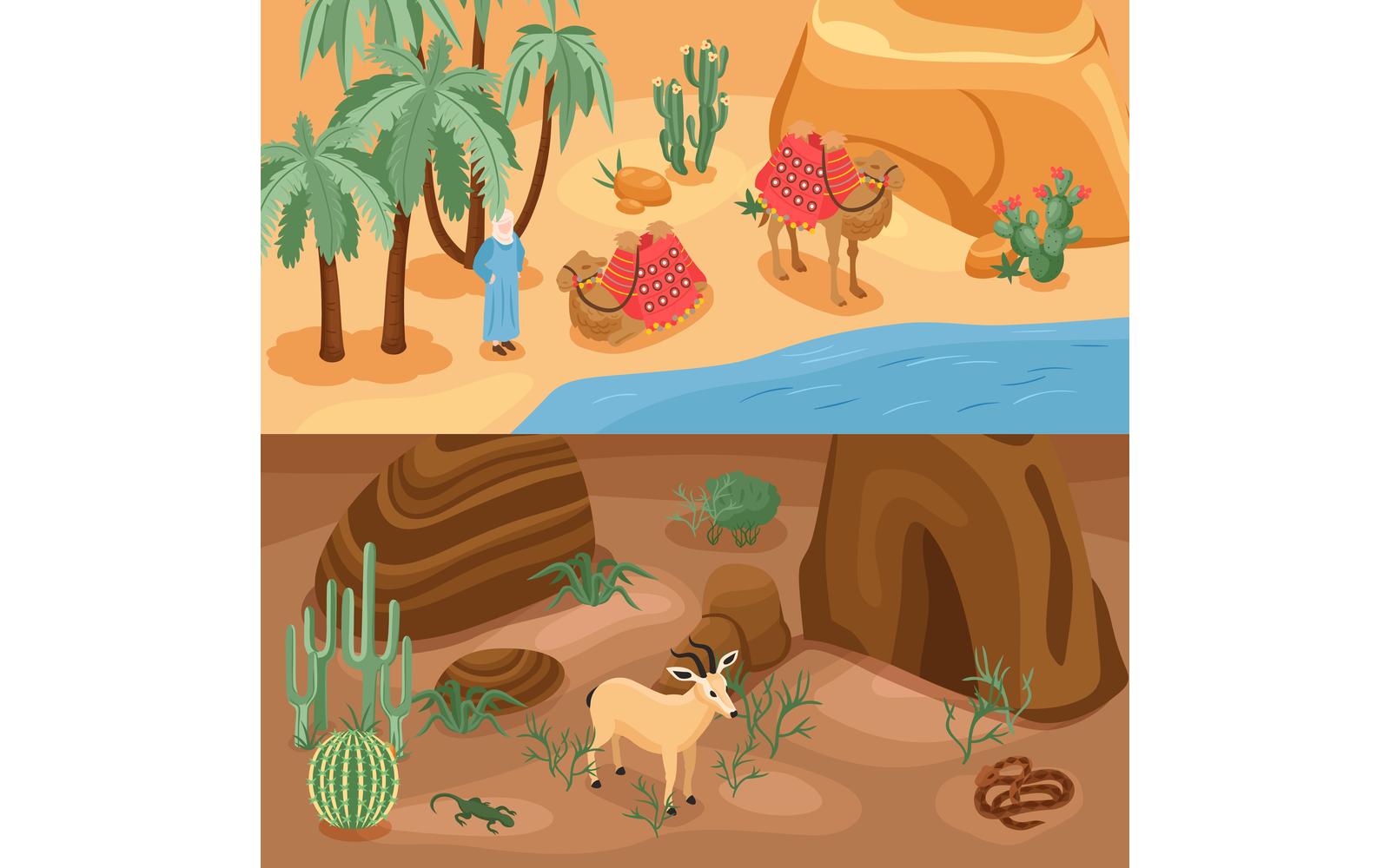 Isometric Desert Banners 210212101 Vector Illustration Concept