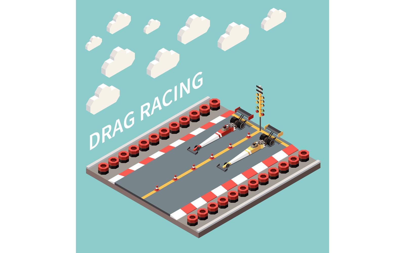 Car Race Isometric 210210911 Vector Illustration Concept