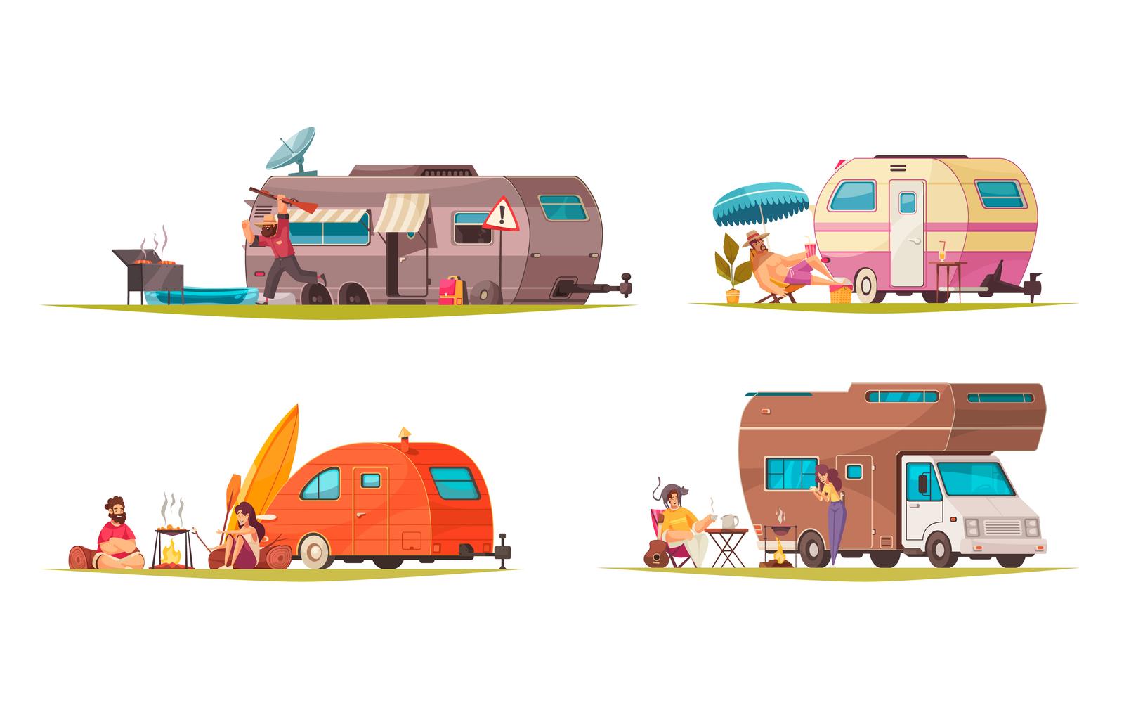 Trailer People Cam Set 210212617 Vector Illustration Concept