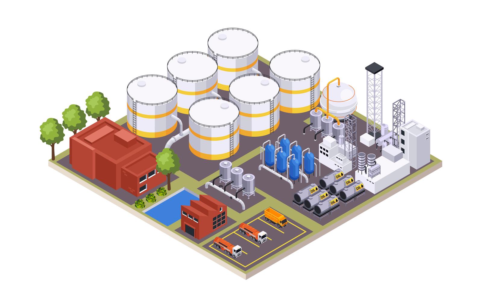 Oil Petroleum Industry Isometric 210303934 Vector Illustration Concept