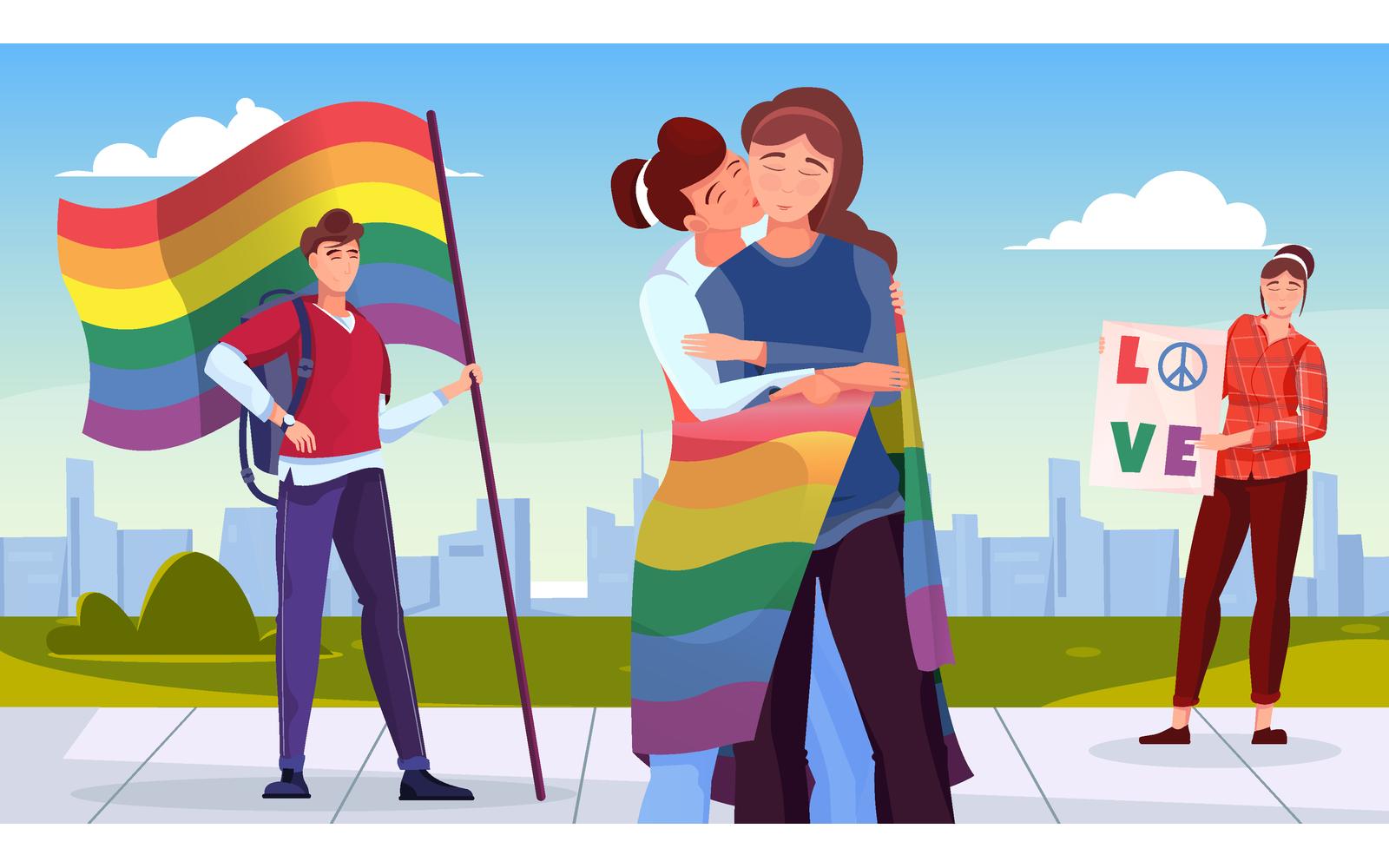 Lgbt Flag Flat 210151126 Vector Illustration Concept