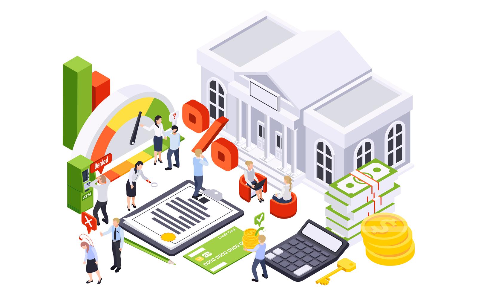 Bank Loan Isometric 210303903 Vector Illustration Concept