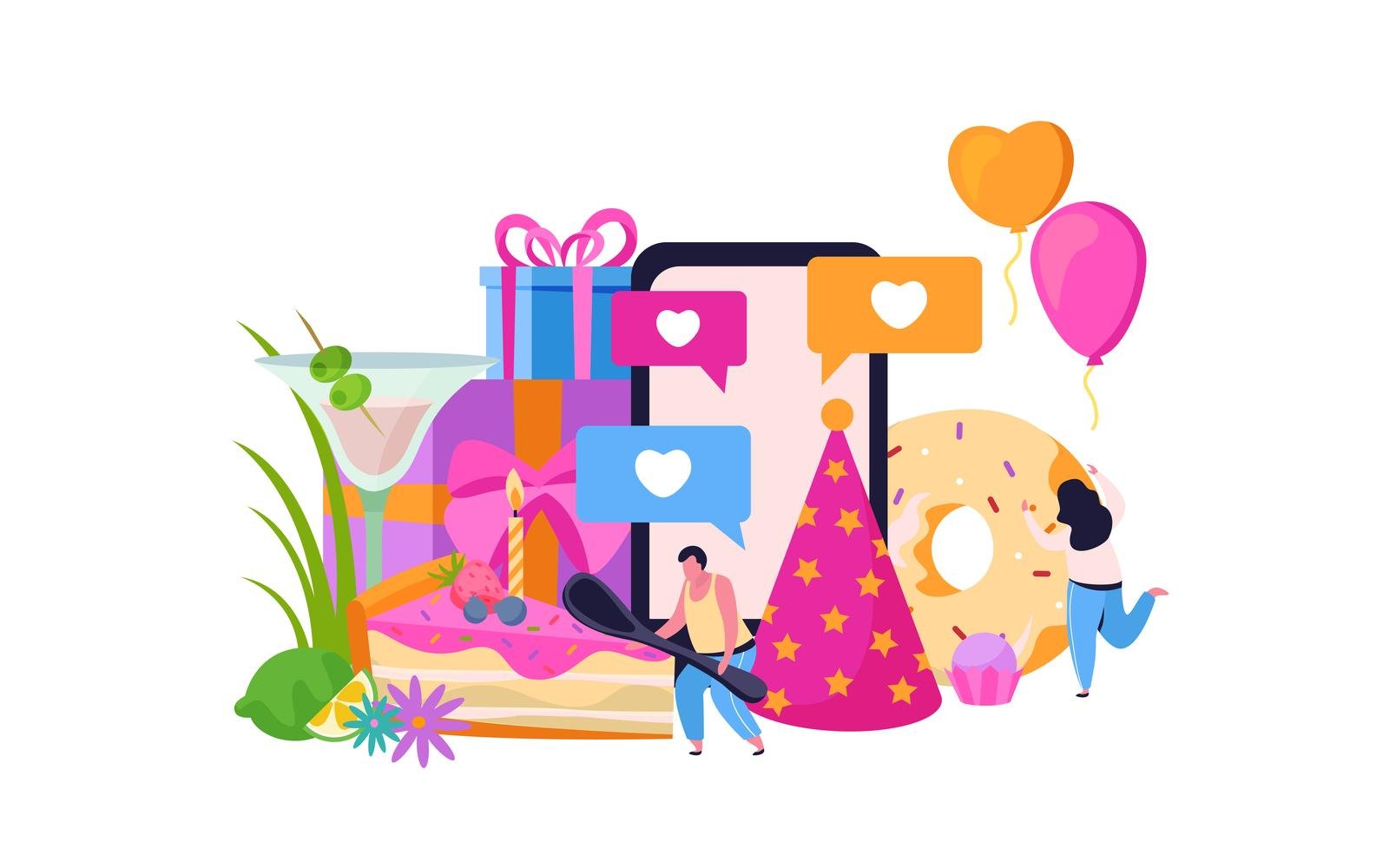 Birthday Flat Background 210240233 Vector Illustration Concept